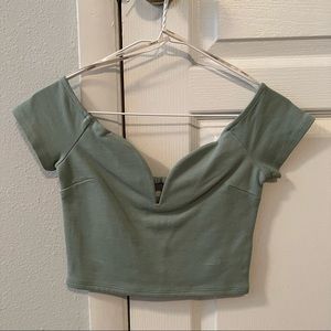 Seafoam green crop top